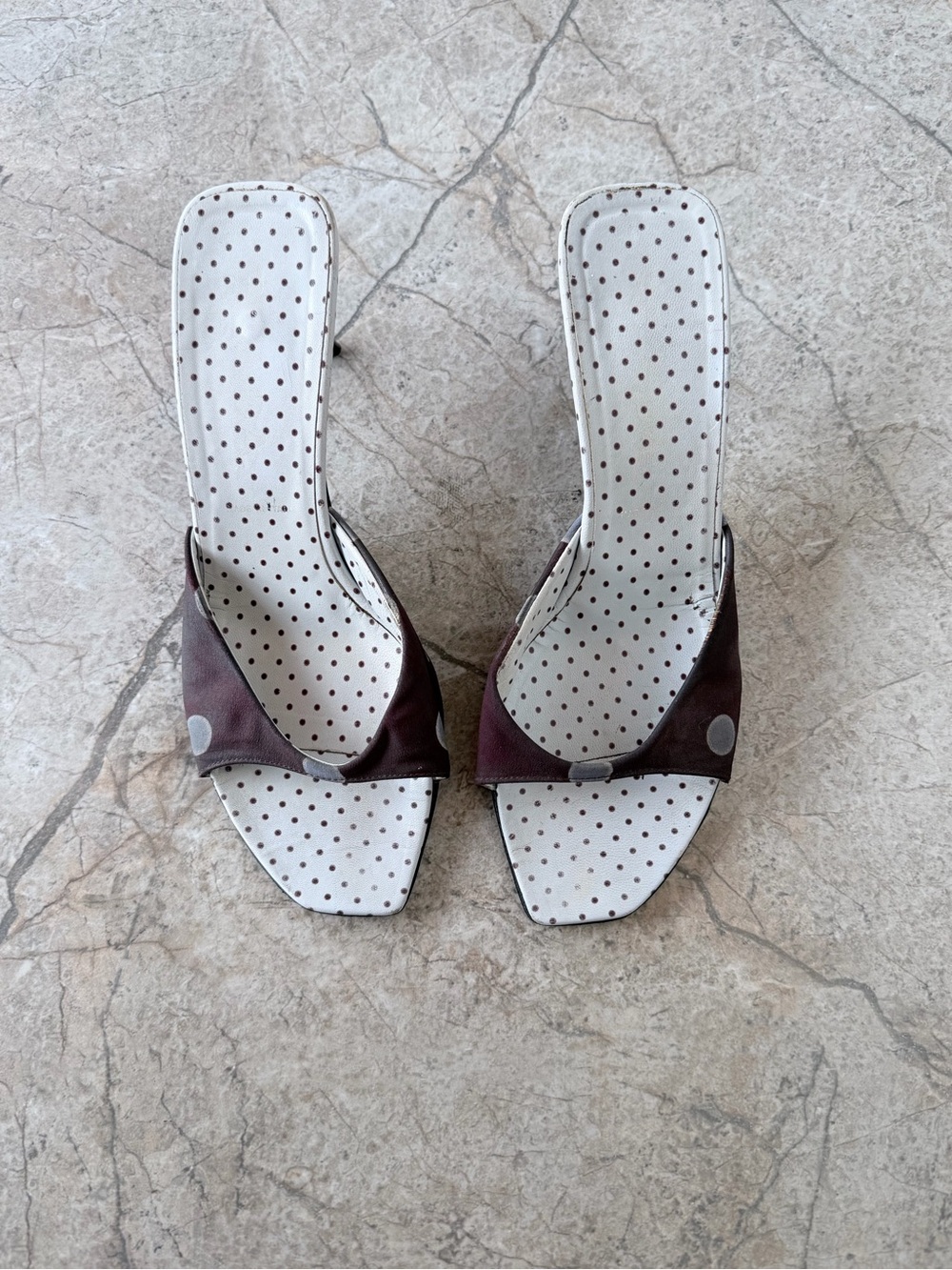 Archival Prada SS 2000 Polka Dot Silk Mule Kitten Heels - Picture 3 of 10